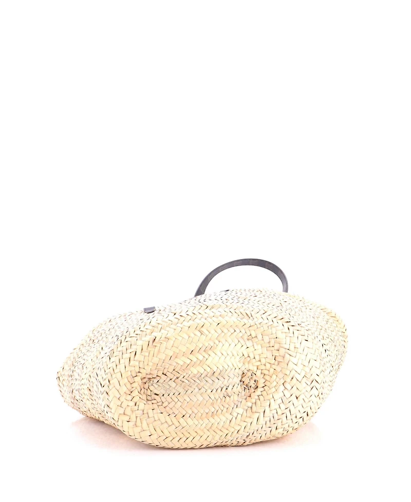 Pre-Owned Celine Large Triomphe Basket Shoulder Bag Raffia with Leather