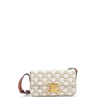 Pre-Owned Celine Triomphe East-West Shoulder Bag Triomphe Coated Canvas