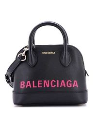 Pre-Owned Balenciaga Xxs Logo Ville Bag Leather