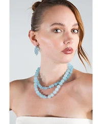 Classicharms Isla Cascade Cluster Aquamarine Bead Drop Earrings
