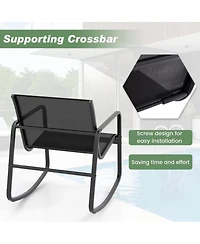 Yiortwo Piece Outdoor Patio Furniture Set Steel Textilene Chair with Table