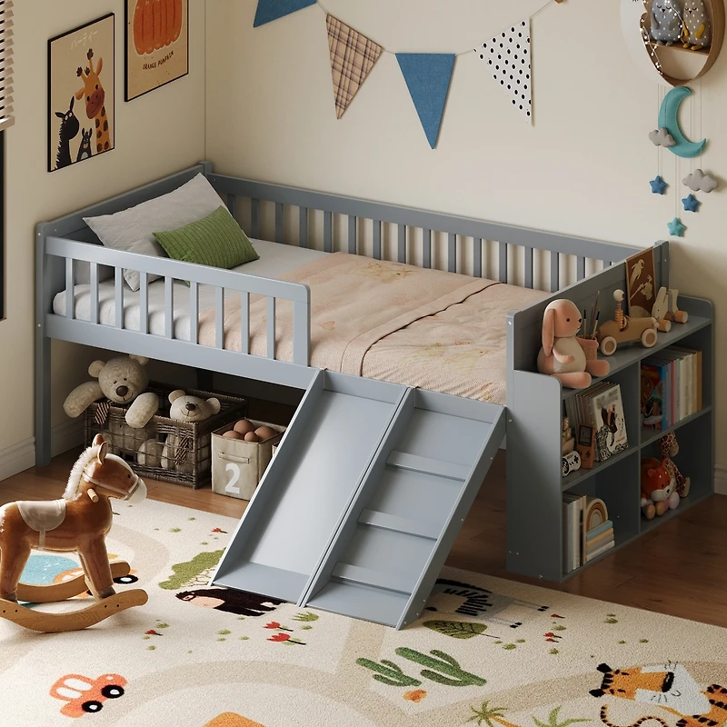 Streamdale Furniture Bed Frame with Storage, Slide, and Ladder