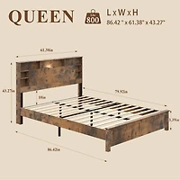 Streamdale Furniture Storage Bed with Charging and Led Lights