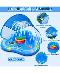 Gnuadz Play Mat Sprinkler Inflatable Pool Float Rings Backyard Water Toys