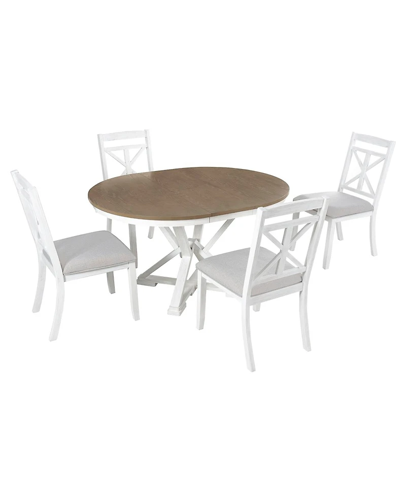 Streamdale Furniture Retro 5-Piece Extendable Dining Set