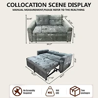 Streamdale Furniture Tufted Sofa Bed with Usb and Storage
