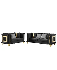 Streamdale Furniture Velvet Luxury Sofa Set, Mid Century Modern