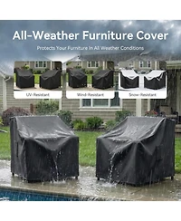 Pocassy Waterproof Patio Chair Covers, Heavy Duty Outdoor Lounge 2 Pack