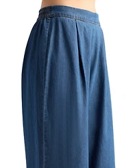 Bcx Women's Denim Wide-Leg Pull-On Pants