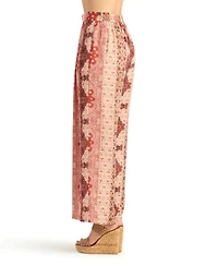 Bcx Women's Printed Wide-Leg Pull-On Pants