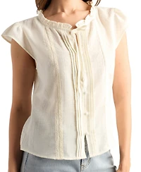 Bcx Women's Flutter Short-Sleeve Peplum Top