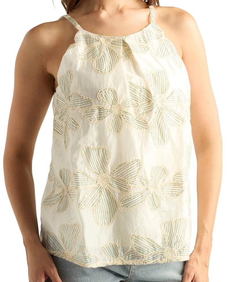Bcx Women's Scallop Edge Sleeveless Halter Top