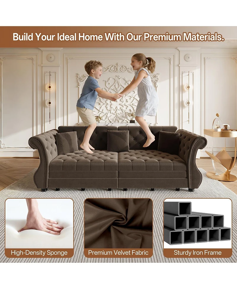 Streamdale Furniture Oversized Chesterfield Pull Out Sofa Bed
