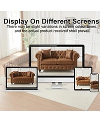 Streamdale Furniture 63.5" Tech Fabric Chesterfield Sofa with Nailhead Trim