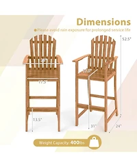 Slickblue Outdoor Adirondack Chair with Footrest and Armrests for Patio Deck