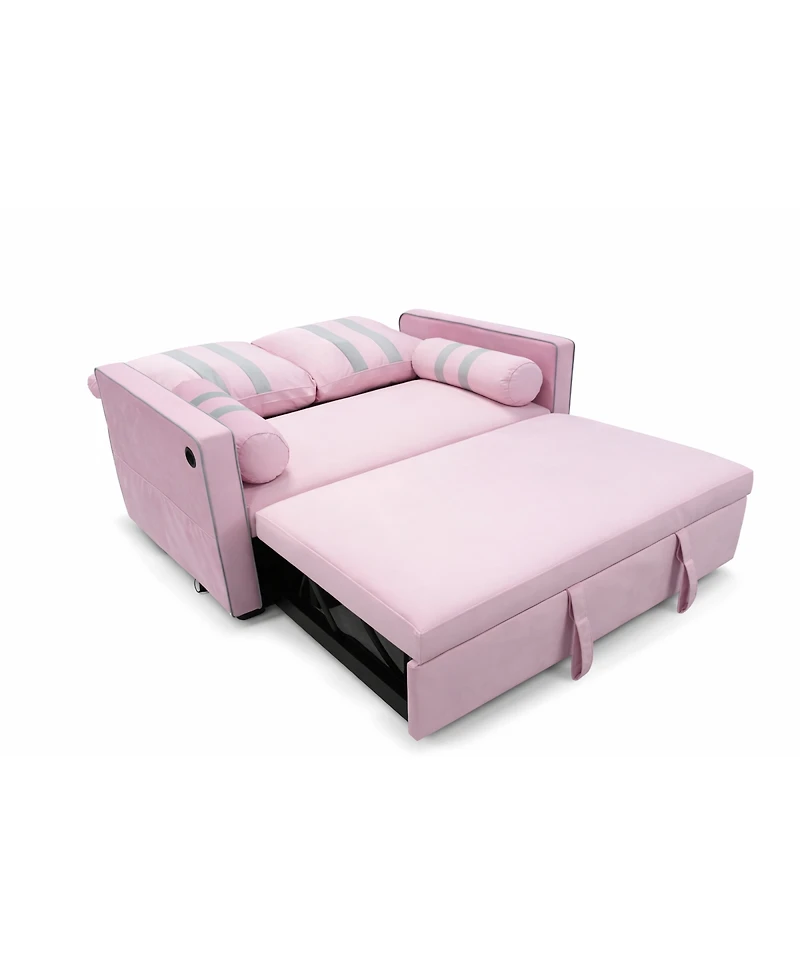 Streamdale Furniture 2-Seater Pull-Out Sofa Bed with Usb and Storage