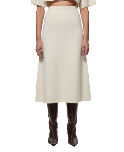 Karen Millen Women's Alpaca Wool Fluffy Full Knit Skirt