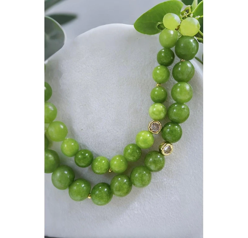 Classicharms Olivia Peridot Bead Choker Necklace