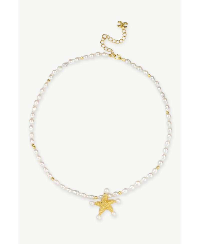 Classicharms Lila Starfish Keshi Pearl Pendant Necklace