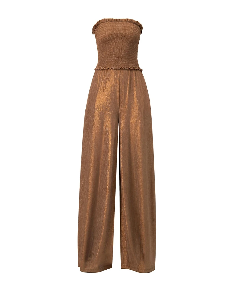 Ivonne Women's Strapless Wide Leg Jumpsuit
