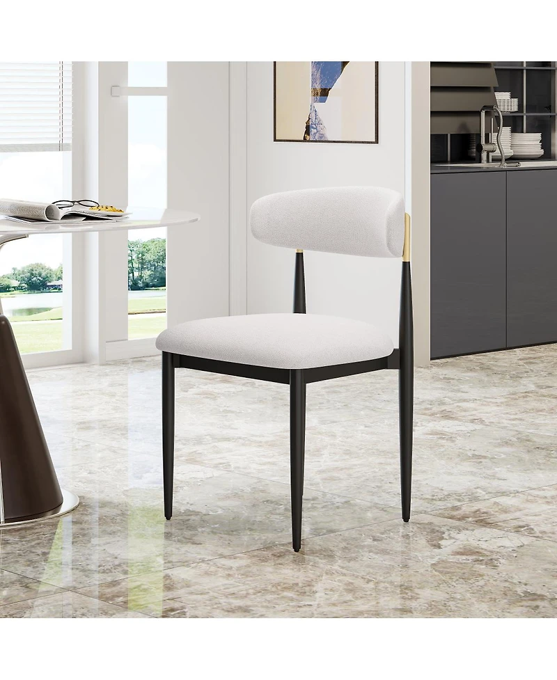 Streamdale Furniture Set of 2 Armless Chenille Dining Chairs