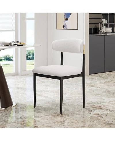 Streamdale Furniture Set of 2 Armless Chenille Dining Chairs