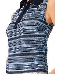 Ivonne Women's Sleeveless Knitted Polo with Collar
