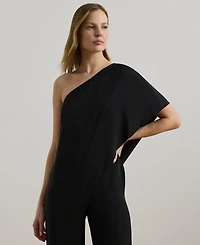 Lauren Ralph Cape Georgette One-Shoulder Jumpsuit