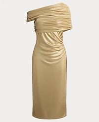Lauren Ralph Metallic Off-the-Shoulder Cocktail Dress
