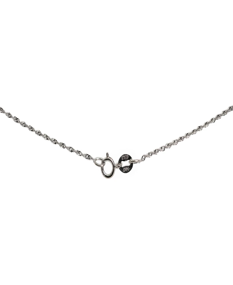 Macy's Cultured Tahitian Pearl (8mm) & Diamond (1/8 ct. t.w.) Pendant Necklace in 14k White Gold