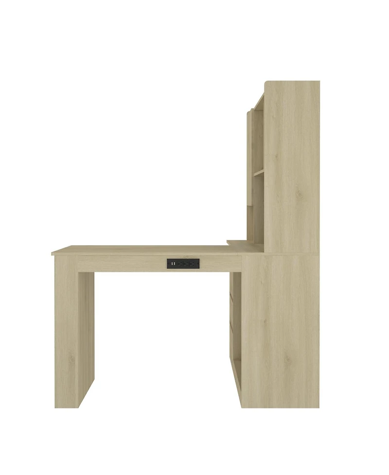 Streamdale Furniture L-Shaped Desk with Charger, Drawers, Bookshelf