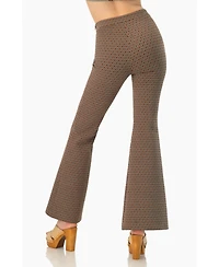 Ivonne Women's Geometric Jacquard Flared Pants