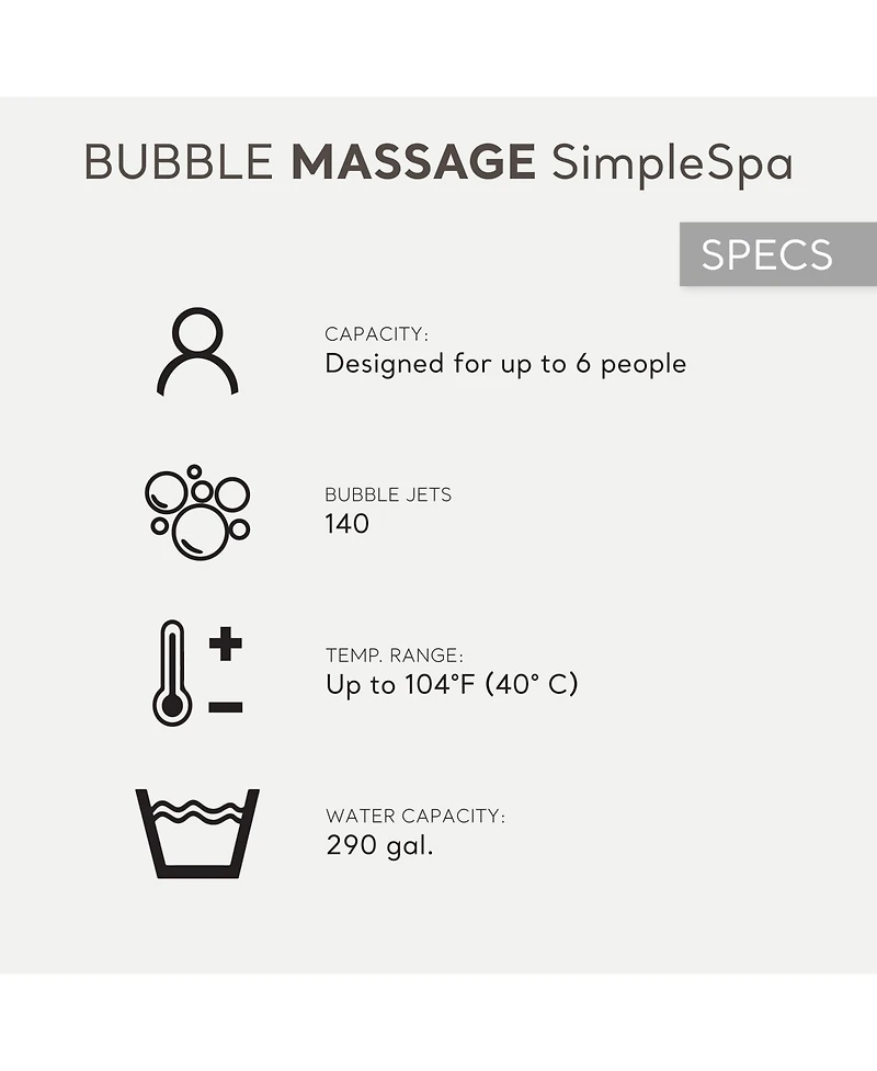 Intex SimpleSpa Bubble Massage 6 Person Inflatable Hot Tub with Energy Cover
