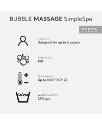 Intex SimpleSpa Bubble Massage 6 Person Inflatable Hot Tub with Energy Cover
