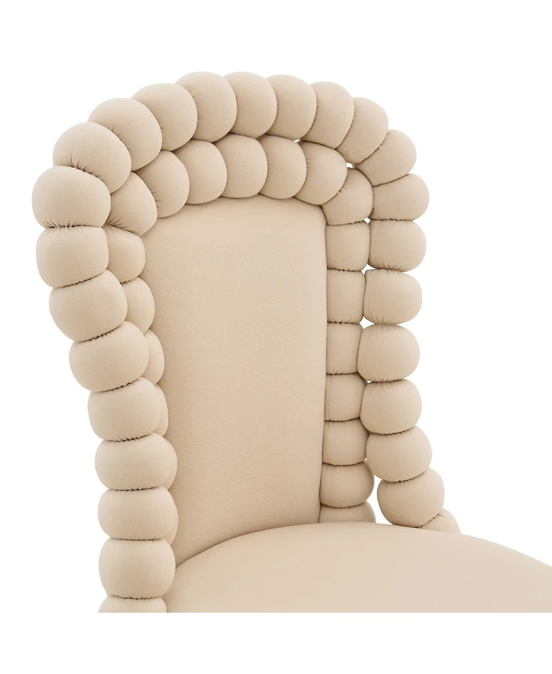 Streamdale Furniture Set of 2 Puffy Bubble Velvet Dining Chairs with Legs