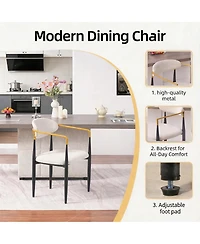 Streamdale Furniture Set of 2 Upholstered Dining Chairs with Accents