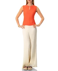 Ivonne Women's Elastic Waistband Pleated Wide-Leg Pants