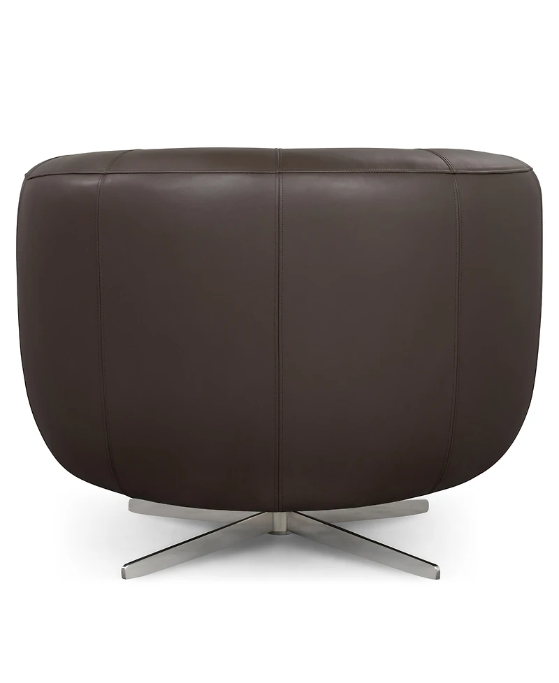 Paitlyn 37" Leather Accent Swivel Chair