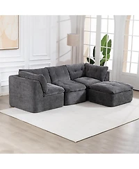 Streamdale Furniture Cloud Deep Seat L-Shape Modular Chenille Sofa