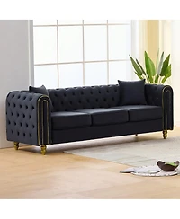Streamdale Furniture 86" Modern Velvet 3-Seater Loveseat Sofa