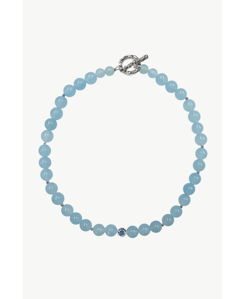 Classicharms Isla Aquamarine Bead Choker Necklace