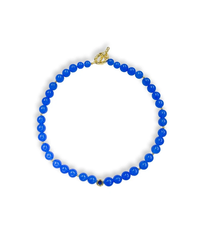 Classicharms Tia Royal Blue Chalcedony Choker Necklace