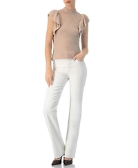 Ivonne Women's Knitted Ruffle Sleeve Blouse