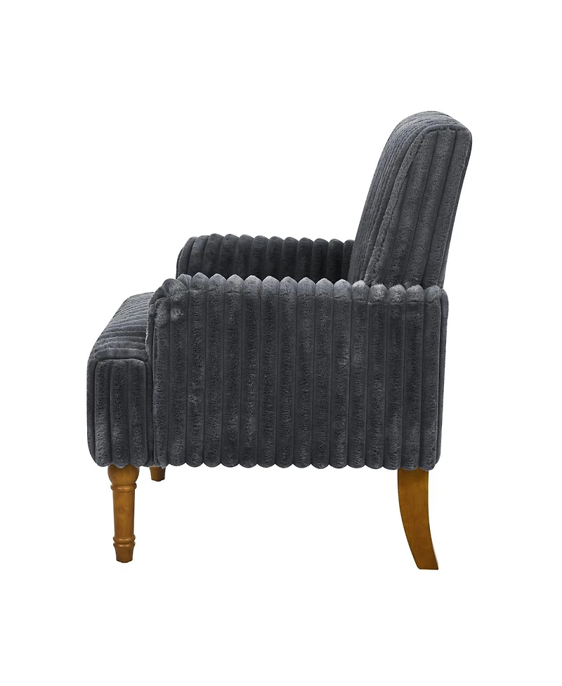 Streamdale Furniture Corduroy Accent Chair with Wood Legs