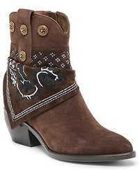 Dolce Vita Women's Mekala Scarf Cuff Embroidered Western Booties