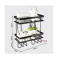 homfan Over The Toilet Storage Shelf, Bathroom Organizer Over Toilet, No Drilling Toilet Shelf Rack and Stand, Space Saver for Small Space