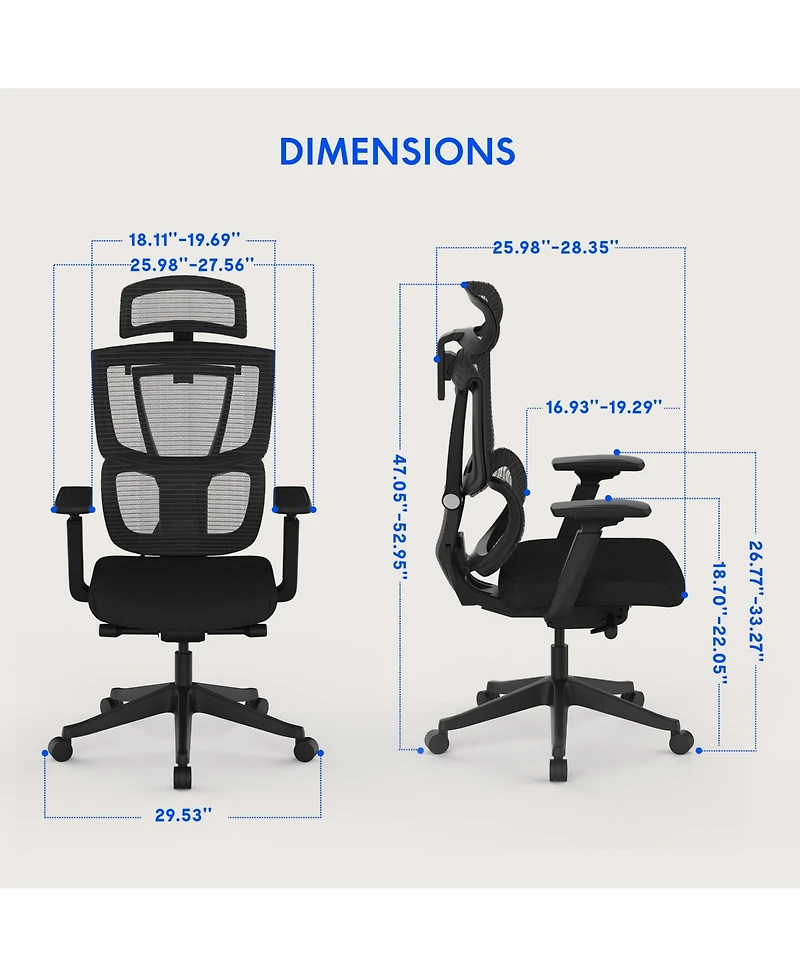 FlexiSpot Ergonomic Chair C7-Foam Seat (No Footrest