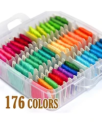Gnuadz 176 Embroidery Floss Set Tools Kit 4-Tier Organizer Box