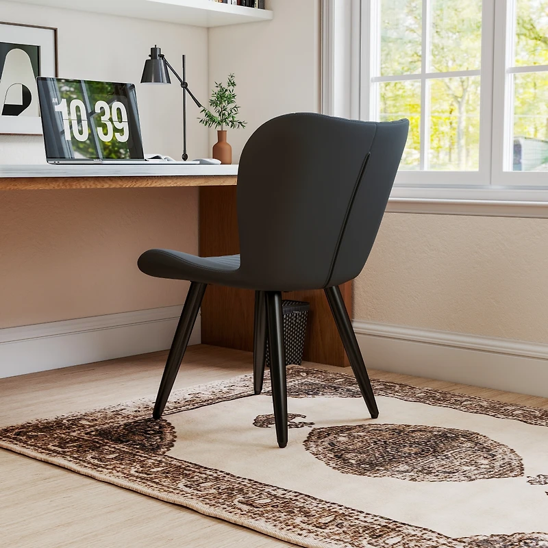 Streamdale Furniture Set of 2 Modern Pu Leather Dining Chairs