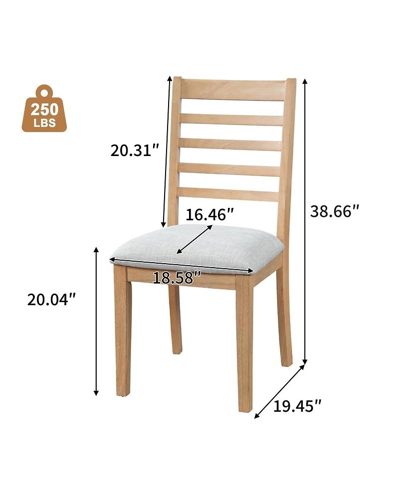 Streamdale Furniture Set of 2 Farmhouse Upholstered Dining Chairs